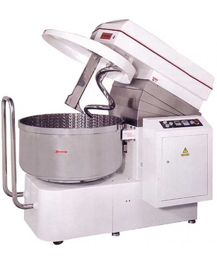 Spiral Mixer can handle 128kg / 282 lbs of dough, Two speed motor